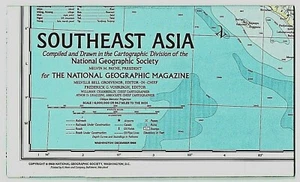 1968-12 December Vintage Map SOUTHEAST ASIA National Geographic EUC - A3+ - Picture 1 of 5