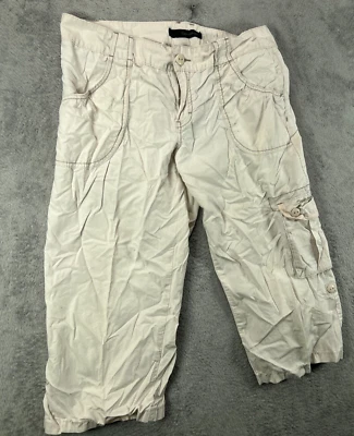 Pantalones cargo Calvin Klein para mujer 12 recortados caqui beige pierna enrollable mediados 34X20 Foto 1 de 4