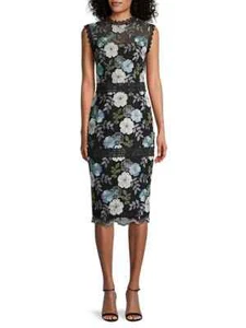 Vestido Vaina Bordado Floral Paleta Bronx and Banco XS Precio de venta sugerido por el fabricante: 450,00 USD - Imagen 1 de 3