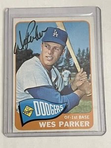WES PARKER 1965 Topps Signed Autograph Card #344 Los Angeles Dodgers TOUGH Auto! - Picture 1 of 3