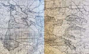 Angeles Nat'l Forest San Bernardino Nat'l Forest Hunting 1950s Forest Zones Map - Picture 1 of 5