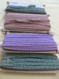 68 yards antique vintage drapery trim purple green and beige Conso brand - Picture 1 of 4