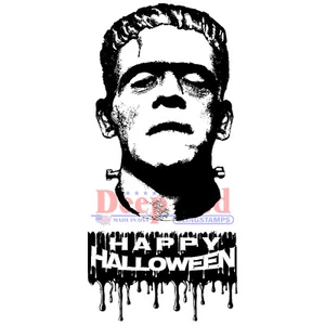 Deep Red Stamps Frankenstein Halloween Rubber Cling Stamp - Picture 1 of 6