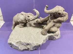 THE HERD Elephants SLIP and SLIDE by Martha Carey WITH Display Base - Picture 1 of 8
