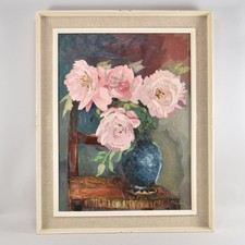 i60b05- Blumen Stillleben Gemälde, sign. 