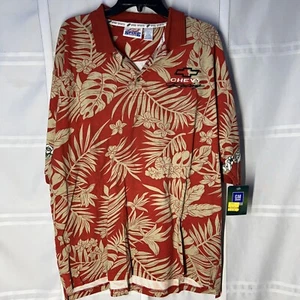 NWT Vintage Spike Sports Men's Size Large Chevy Racing Hawaiian Polo Shirt  - Picture 1 of 5