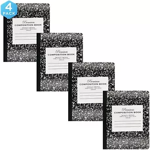 Black Marble Composition Book Unruled Paper 100 Sheet Office Dairy Drawing Note - Picture 1 of 5