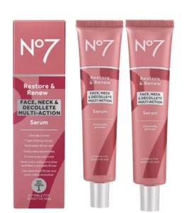 2x No7 Restore and Renew Neck & Multi Action Serum 50ml(Total 100ml) - Picture 1 of 1