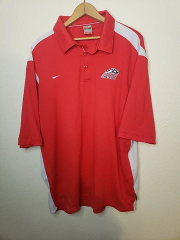 New Mexico Lobos Nike Golf polo XL Red DriFit Short Sleeve NCAA Embroidered Cover