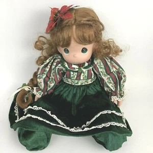 Precious Moments Belle Christmas Stocking Doll 2004 Green Dress S/N 1155 15" T - Picture 1 of 11