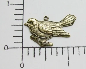 36113 6 Pc Brass Oxidized Bird on Branch Jewelry Finding Charm SALE - Picture 1 of 1