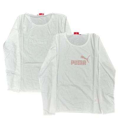 Puma Women's White Top (Size XL) Long Sleeve Pink T-Shirt - New - Image 1 of 3