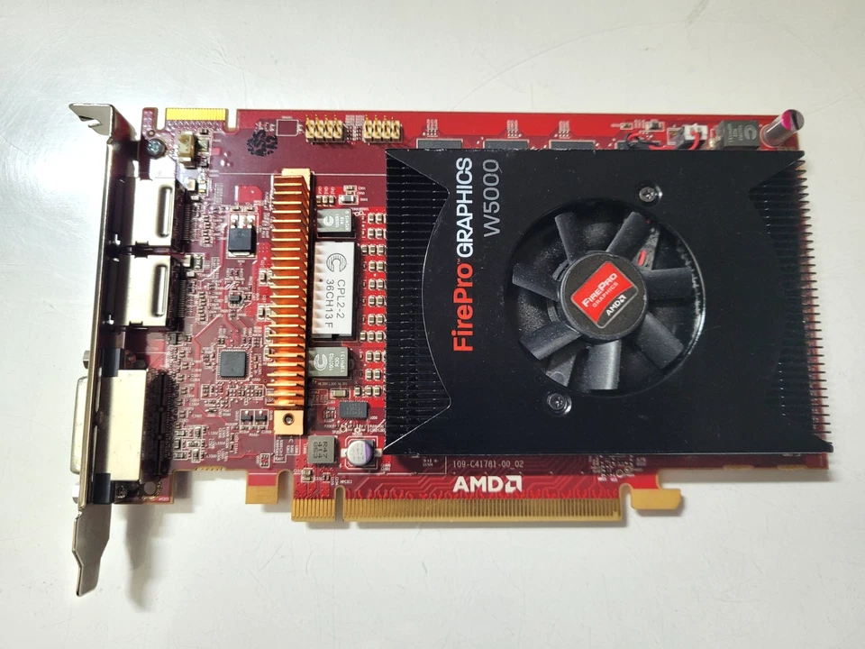 AMD FirePro W5000 2GB GDDR5 PCIe x16 2xDisplayPort DVI Graphics Video Card - Image 1 of 4
