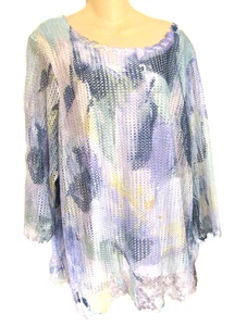 NUEVO CON ETIQUETAS TÚNICA MUJER ALFRED DUNNER VIOLETA ADORNO FLORAL L/S FORRADA TALLA: 2X - Imagen 1 de 15