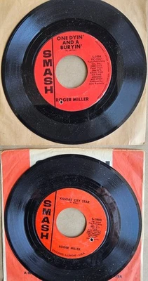 2 Roger Miller vinyl records 45 rpm, One Dyin' and a Buryin', Kansas City Star - Image 1 of 2