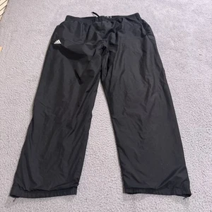 Adidas Pants Mens Extra Large Black Track Warm Up Straight Windbreaker Y2K - Picture 1 of 8