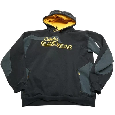 Cabelas Guidewear Sudadera con Capucha Para Hombre Mediana Negra Tormenta Algodón Pullover Foto 1 de 4