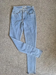 LEVI'S 721 High Rise Skinny Jeans Blue Denim Stone Wash Girls W25 L32 - Picture 1 of 4