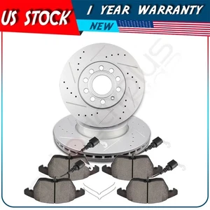 Front Brake Rotors & Ceramic Pads For Volkswagen Rabbit Beetle Jetta For Audi A3 - Picture 1 of 10