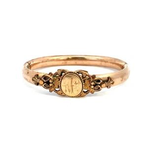 Antique Gold Filled Sign Patd. Dec 26 05 Edwardian Etruscan Monogram Bracelet 7 - Picture 1 of 8