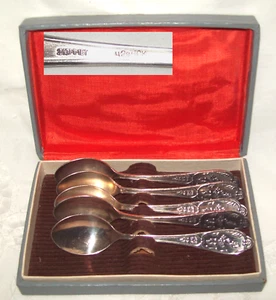 Russian Vintage Silver Plated Melchior 5 Teaspoons Original Box 210MMET 42 40K - Picture 1 of 8