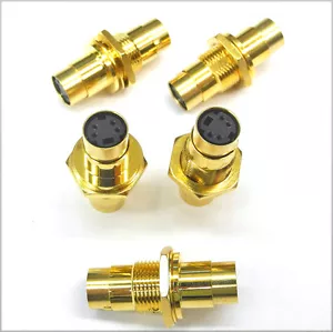 FIVE Calrad 35-498-BH Gold S-VHS Mini DIN F-F Feedthrough Panel Connectors. CA - Picture 1 of 1