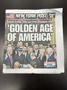 New York POST - 1/21- ‘Golden Age’ Inauguration of Donald Trump - Newspaper 2025 - Picture 1 of 7