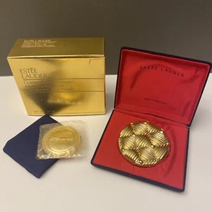 New Estee Lauder Golden Weave Ecru 01 Compact Original Box Vintage Classic - Picture 1 of 10