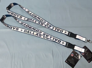 Dallas Cowboys Reflective Lanyard - Lot of 2 - Breakaway Keychain - New w/ tags - Picture 1 of 1