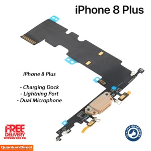 Neuf IPHONE 8 Plus Chargement Dock Port Double Microphone Rechange Doré - Photo 1 sur 5