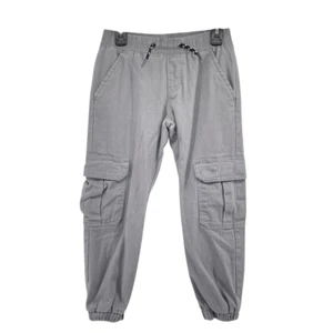 RGSTR Boys Gray Cotton Cargo Jogger Pants Size 8 Pull-On Drawstring Waist - Picture 1 of 11