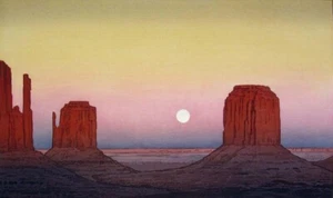 Monument Valley by Hiroshi Yoshida – Circa 1896 – Shin-Hanga Landscape Art Print - Picture 1 of 2