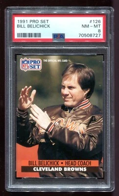 1991 Pro Set #126 Bill Belichick Rookie RC PSA 8 NM-MT HOF ~(SS) - Image 1 of 2