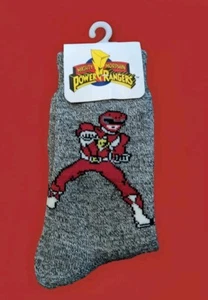 VTG 1994 Mighty Morphin Power Rangers RED Ranger Kids Socks Size 6-8.5 NWT Saban - Picture 1 of 4
