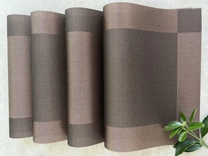 Placemats Set of 6 Brown Heat-Resistant Non-Slip Washable Easy to Clean - Picture 1 of 3