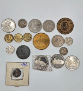 Lot of 18 Various Vintage Coins & Tokens - Picture 1 of 2