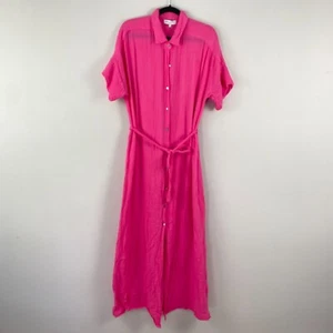 Michael Stars Allen Gaze Shirt Maxikleid Größe L Rosa Kurzarm - Bild 1 von 11