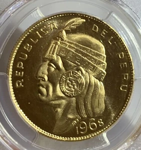 1968 PERU GOLD INCA 50 SOL PCGS MS66 - Picture 1 of 3