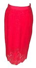 H&M Womens Size 8 Fully Lined Fancy Red Side Zip Back Slit Elegant Lace Skirt