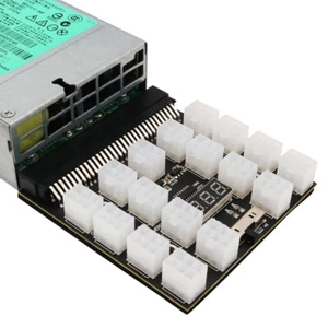 Adaptateur de carte de panne d'alimentation minière PCI-E 17 x 6 broches 1200 W pour bloc d'alimentation serveur HP - Photo 1/24