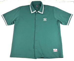 Adidas Men's Snap Button Basketball Warm-Up Shirt Short Sleeve Vintage 90s