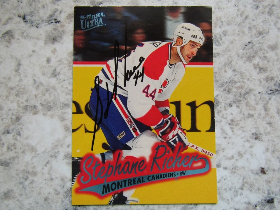 Montreal Canadiens Stephane Richer Firmado Autografiado 1996-97 Fleer Ultra Foto 1 de 1