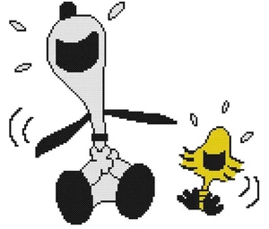 KREUZSTICH + BASTELMUSTER Peanuts Snoopy Beagle Hund Woodstock Vogel Lachen Witz - Bild 1 von 17