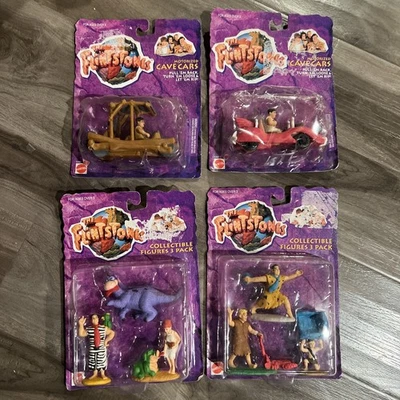ФИЛЬМ FLINTSTONES Лот товаров Пещерные Автомобили Сабля Зуб 5000 НОВЫЕ 2-3 Упаковки Фигурки из ПВХ - Изображение 1 из 4