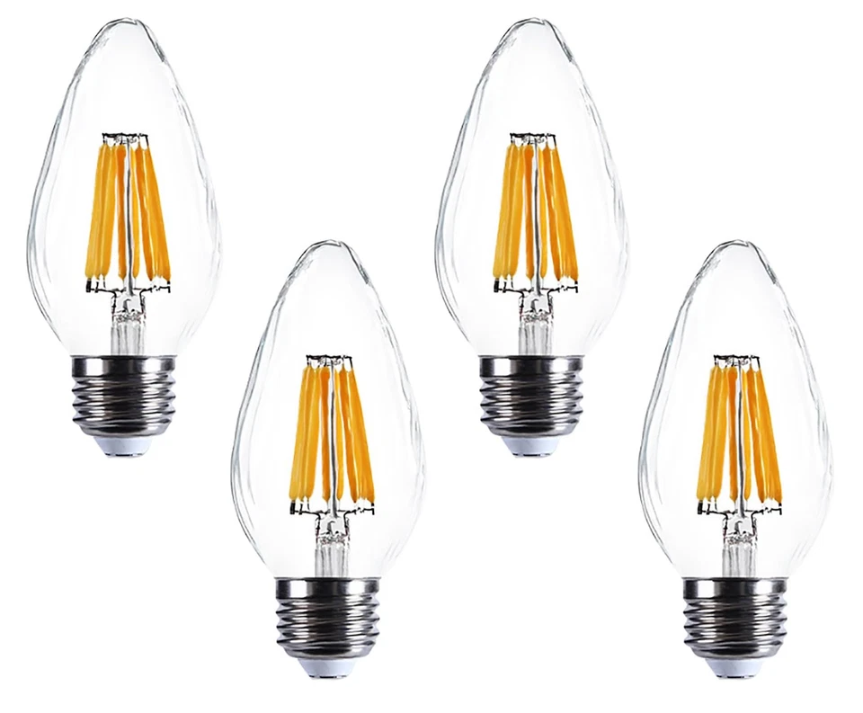 E26 Candelabra LED Light Bulb 6W F15 Shape Filament Led Candle Light Vintage ... - Image 1 of 4