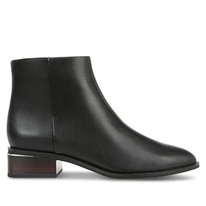 Alfani Womens 5 M Black Amyy Faux Leather Zip Up Ankle Booties NIB HO7 - Picture 1 of 6