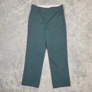 Pantalones Dickies 874 Para Hombre 32x29 Verde Ropa de Trabajo Uniforme Pierna Recta Mezcla de Poliéster - Imagen 1 de 10