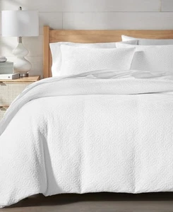 Charter Club Lattice Medallion 3 Pc. Comforter Set, Full / Queen, White - Picture 1 of 3