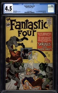 Fantastic Four #2 CGC 4.5 (1962 Marvel) Jack Kirby 1st Appearance Skrulls - Picture 1 of 2