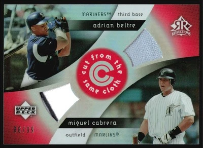 2005 Cut From The Same Cloth Miguel Cabrera Adrian Beltre Jersey Patch /99 - Image 1 of 2